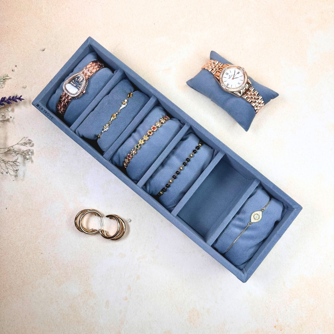 Luxury 6 Slot Watch & Bracelet Organizer in Grey – La Trove.